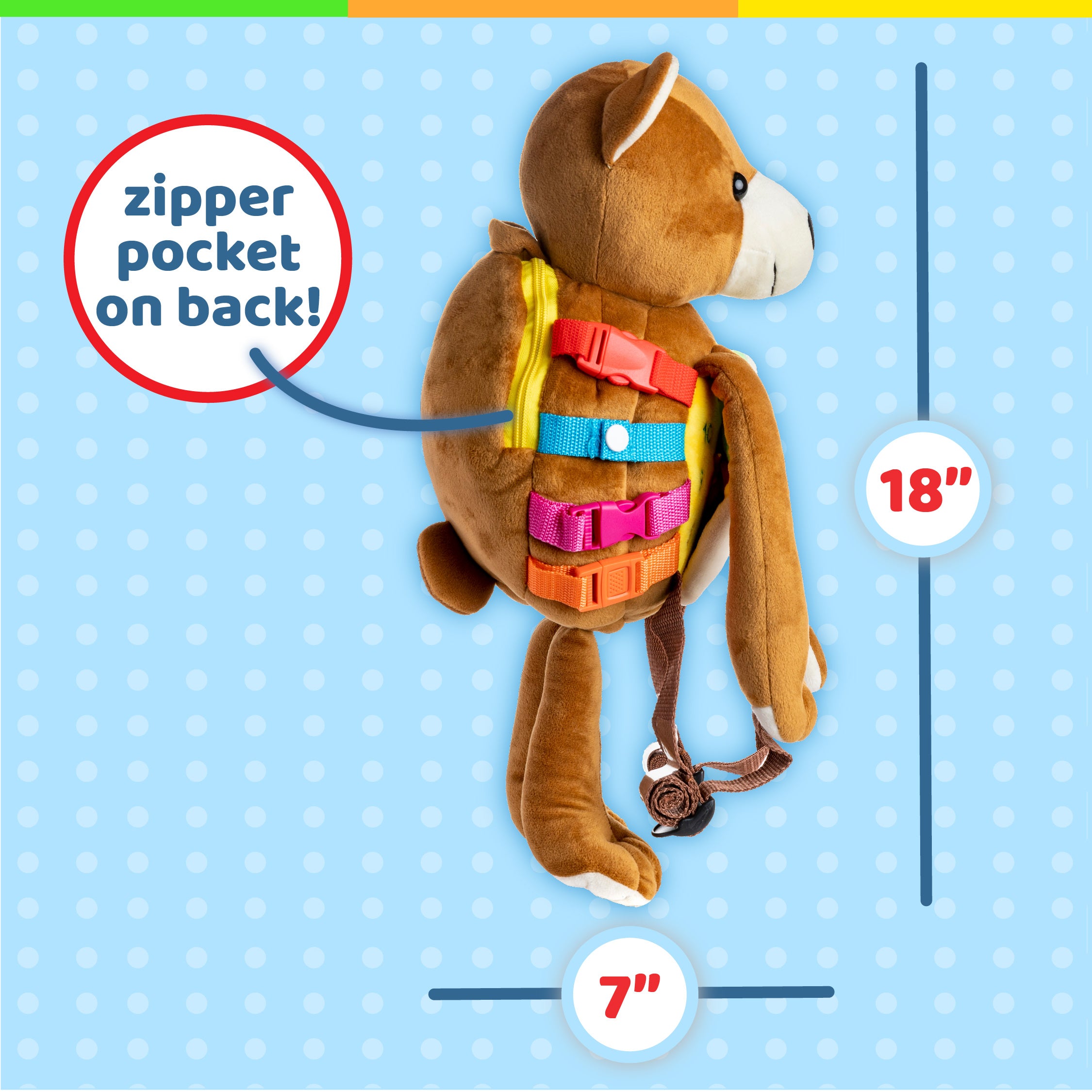 Billy Bear Backpack Toddler Backpack Buckle Toy Inc